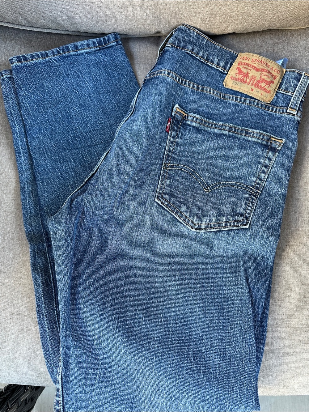 Levi's 502 Men's Dark Blue Straight-Leg Jeans 34x32